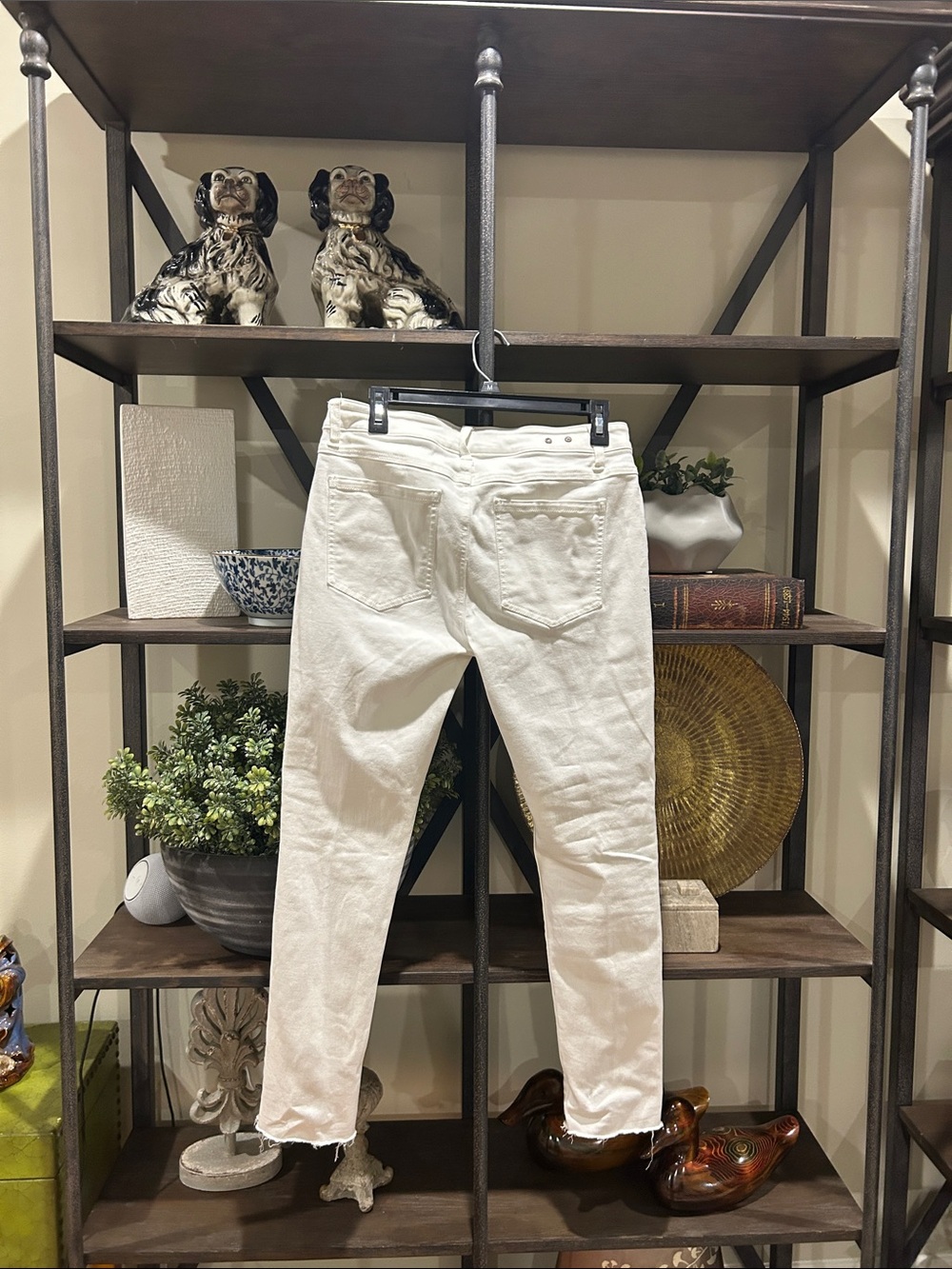 CAbi White Ankle Crop Jeans with Frayed Hem - Picture 3 of 3